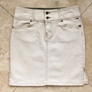 Tommy Jeans Cream Denim Mini Skirt